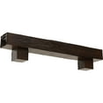 thumbnail image 1 of Ekena Millwork 4"H x 4"D x 60"W Rough Cedar Faux Wood Fireplace Mantel Kit w/ Alamo Corbels, Premium Aged, 1 of 12