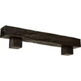 thumbnail image 1 of Ekena Millwork 4"H x 4"D x 72"W Riverwood Faux Wood Fireplace Mantel Kit w/ Alamo Corbels, Natural Mahogany, 1 of 10