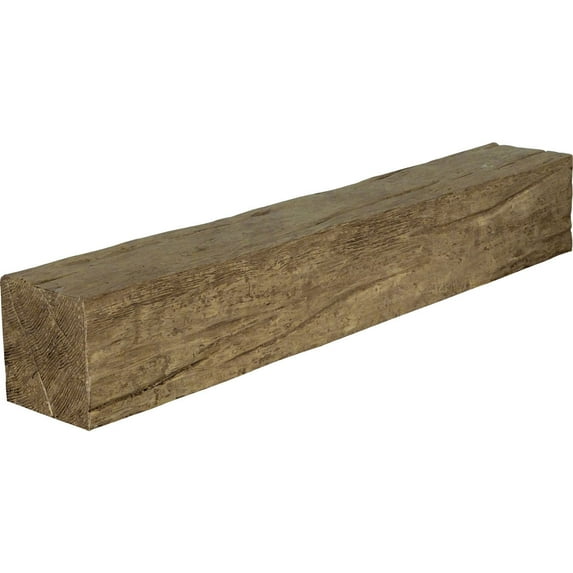 Ekena Millwork 4"H x 4"D x 84"W Riverwood Faux Wood Fireplace Mantel, Natural Golden Oak
