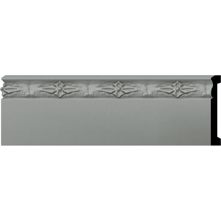 Ekena Millwork 4 in. H x 2-1/4 in. P x 4-1/2 in. F x 94-1/2 in. L Polyurethane Holmdel Traditional Smooth Crown Moulding (12-Pack)