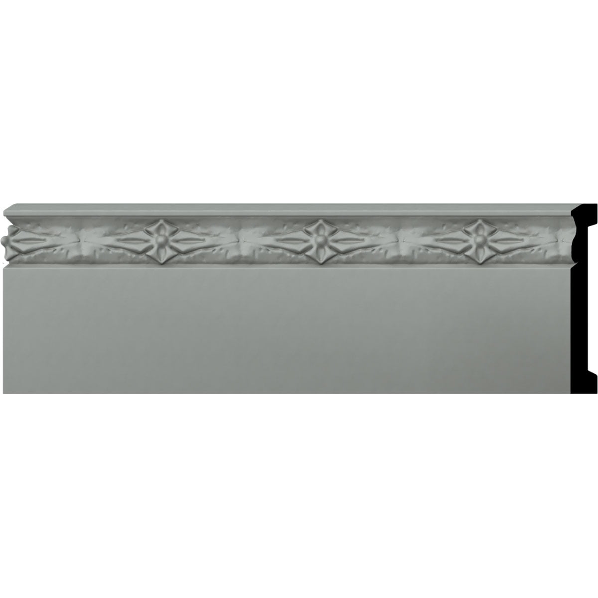 Gray Polyurethane Sussex Baseboard Moulding 94.5" Length