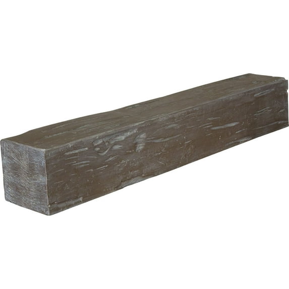Ekena Millwork 4"H x 6"D x 48"W Pecky Cypress Faux Wood Fireplace Mantel, Vintage Mahogany