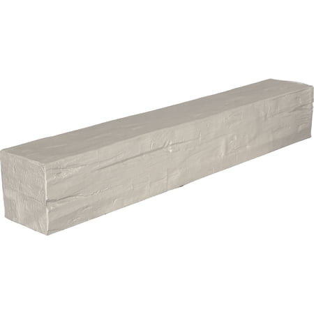 Ekena Millwork 4"H x 6"D x 60"W Hand Hewn Faux Wood Fireplace Mantel, Factory Prepped