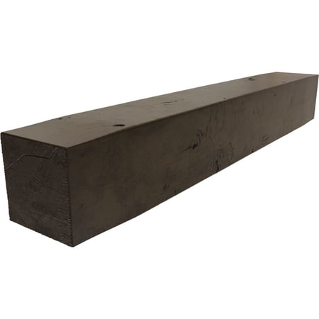 Ekena Millwork 4"H x 6"D x 60"W Knotty Pine Faux Wood Fireplace Mantel, Premium Walnut