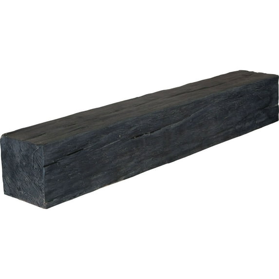 Ekena Millwork 4"H x 6"D x 60"W Riverwood Faux Wood Fireplace Mantel, Aged Ash