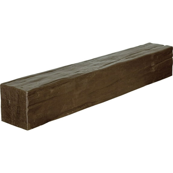 Ekena Millwork 4"H x 6"D x 60"W Riverwood Faux Wood Fireplace Mantel, Natural Mahogany