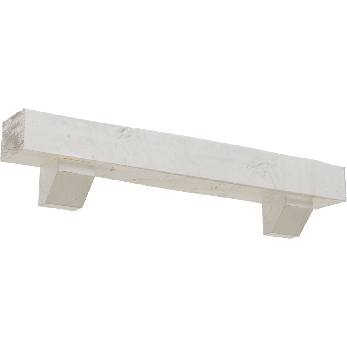 Ekena Millwork 4"H x 6"D x 72"W Knotty Pine Faux Wood Fireplace Mantel Kit w/ Ashford Corbels, Factory Prepped