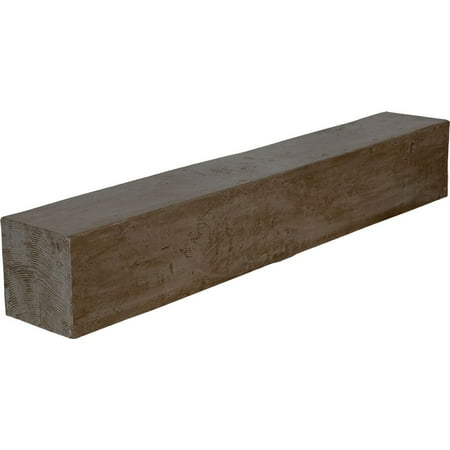 Ekena Millwork 4"H x 6"D x 72"W Knotty Pine Faux Wood Fireplace Mantel, Natural Honey Dew