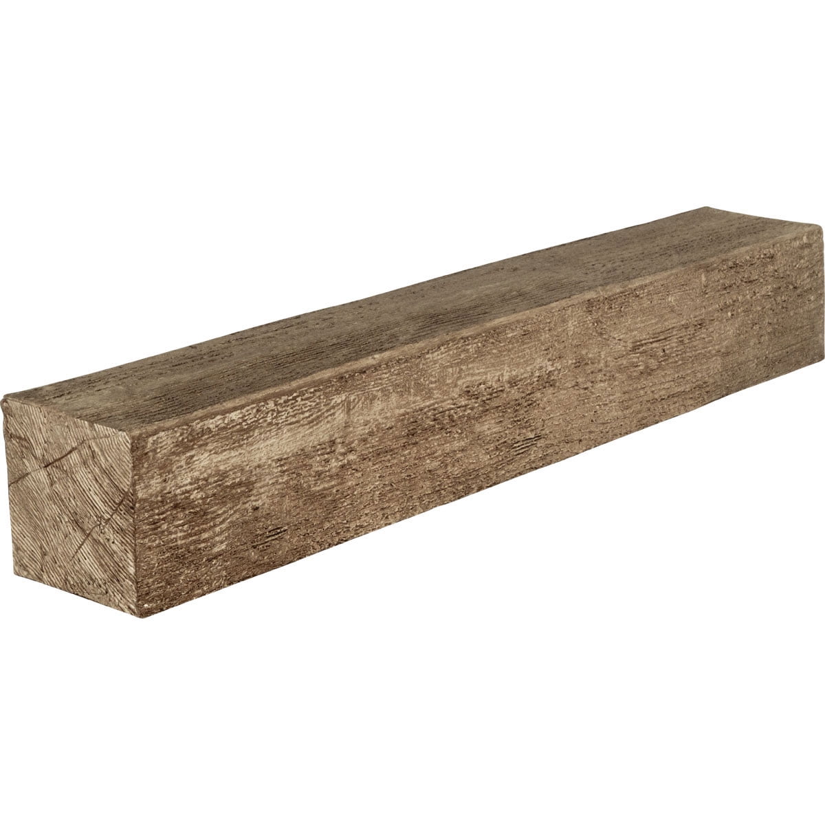 Ekena Millwork 4"H x 6"D x 72"W Rough Sawn Faux Wood Fireplace Mantel, Natural Pine