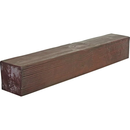 Ekena Millwork 4"H x 6"D x 72"W Sandblasted Faux Wood Fireplace Mantel, Premium Cherry