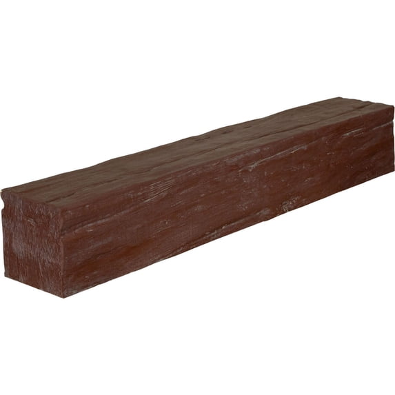 Ekena Millwork 4"H x 6"D x 84"W Riverwood Faux Wood Fireplace Mantel, Aged Pecan