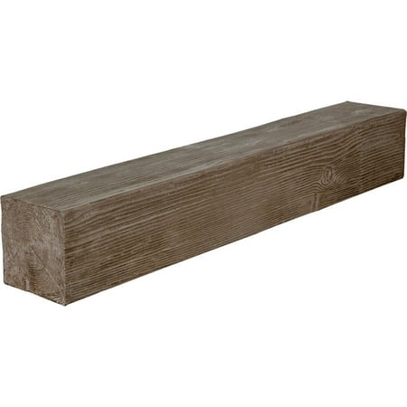 Ekena Millwork 4"H x 8"D x 48"W Sandblasted Faux Wood Fireplace Mantel, Natural Honey Dew