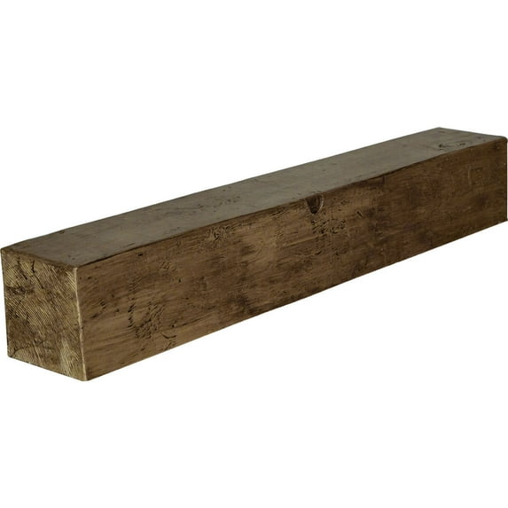 Ekena Millwork 4"H x 8"D x 60"W Knotty Pine Faux Wood Fireplace Mantel, Natural Golden Oak