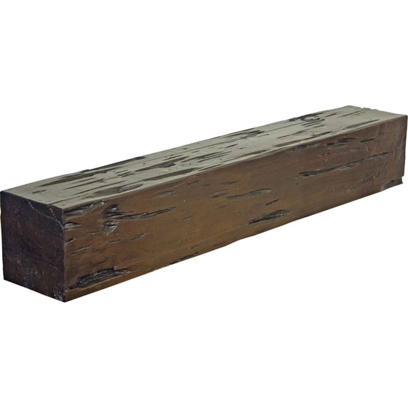 Ekena Millwork 4"H x 8"D x 60"W Pecky Cypress Faux Wood Fireplace Mantel, Premium Hickory