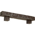 thumbnail image 1 of Ekena Millwork 4"H x 8"D x 72"W Riverwood Faux Wood Fireplace Mantel Kit w/ Alamo Corbels, Aged Pecan, 1 of 10