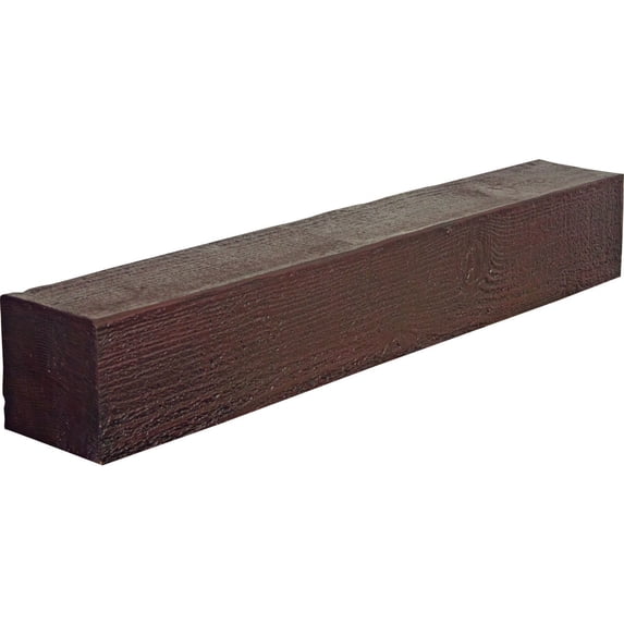 Ekena Millwork 4"H x 8"D x 72"W Rough Sawn Faux Wood Fireplace Mantel, Premium Cherry