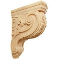 thumbnail image 1 of Ekena Millwork 4"W x 10 1/2"D x 14"H Large Hudson Acanthus Wood Corbel, Red Oak, 1 of 4