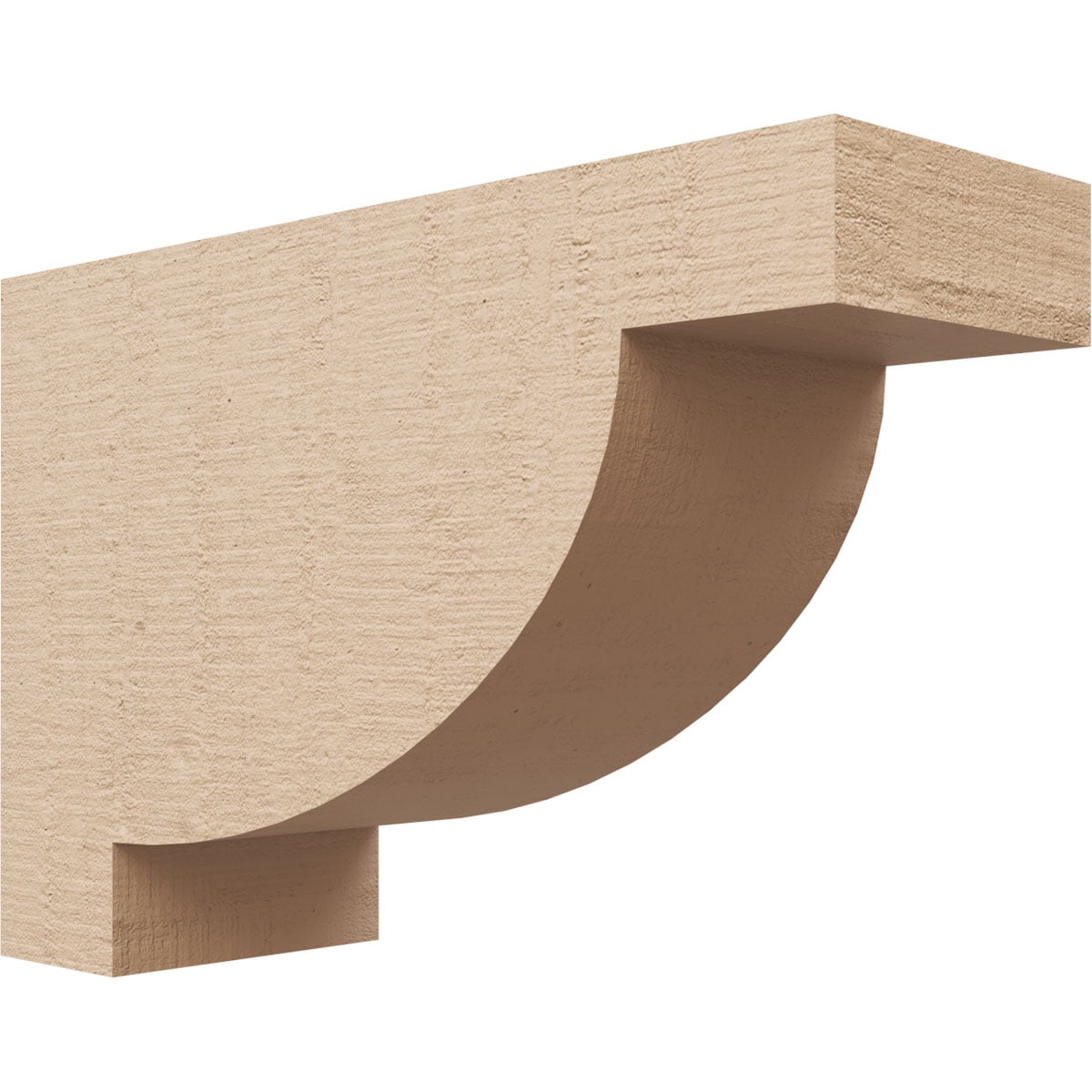 4"W x 12"D x 8"H Classic Alpine Rough Cedar Woodgrain TimberThane Corbel, Primed Tan