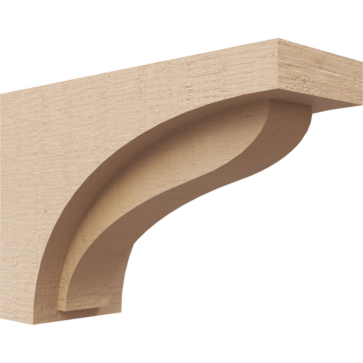 4"W x 12"D x 8"H Classic Helena Rough Cedar Woodgrain TimberThane Corbel, Primed Tan