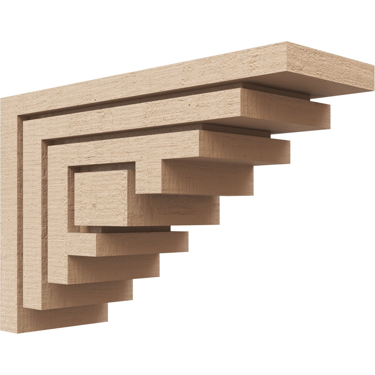 4"W x 12"D x 8"H Classic Landon Rough Cedar Woodgrain TimberThane Corbel, Primed Tan