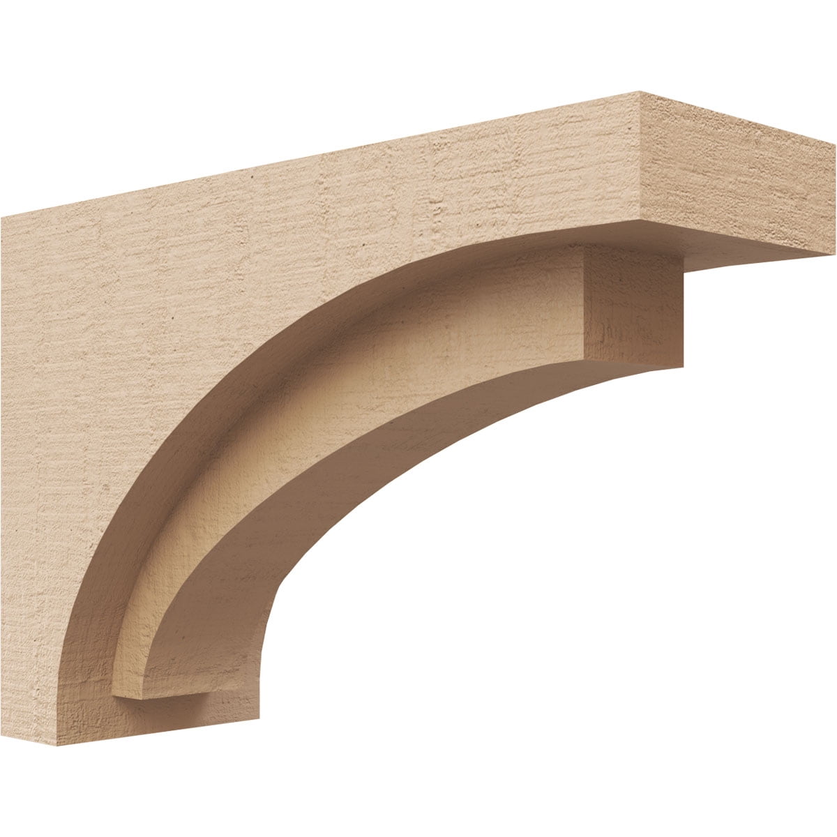 4"W x 12"D x 8"H Classic Rivera Rough Cedar Woodgrain TimberThane Corbel, Primed Tan