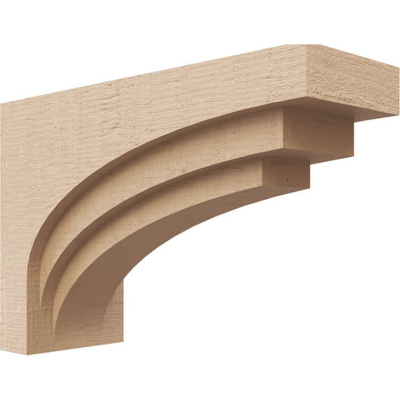 4"W x 12"D x 8"H Classic Rockford Rough Cedar Woodgrain TimberThane Corbel, Primed Tan