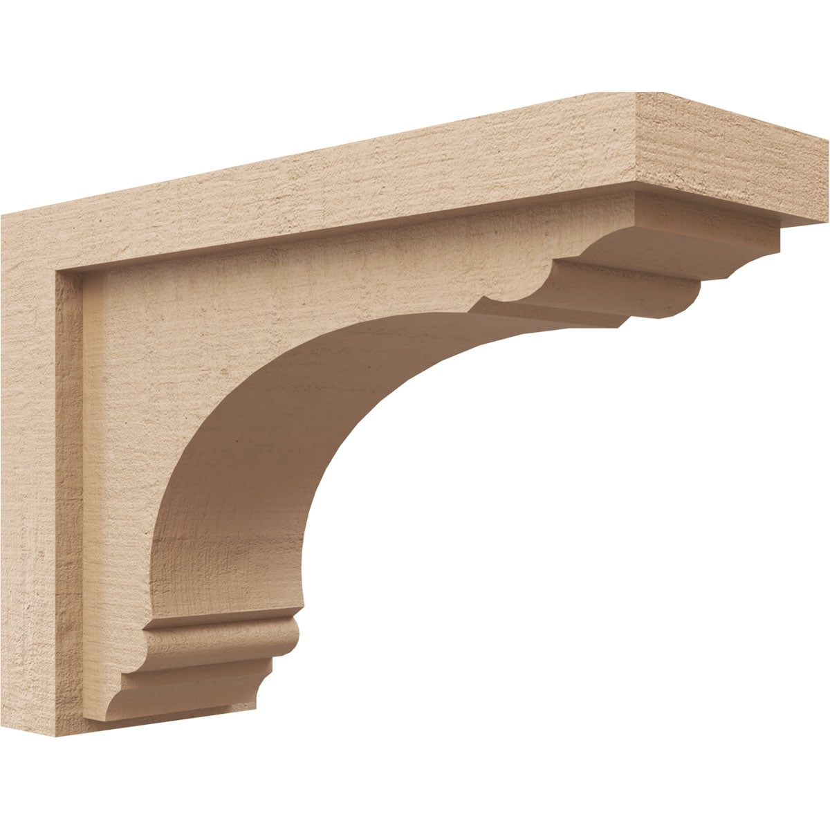 4"W x 12"D x 8"H Classic Warren Rough Cedar Woodgrain TimberThane Corbel, Primed Tan