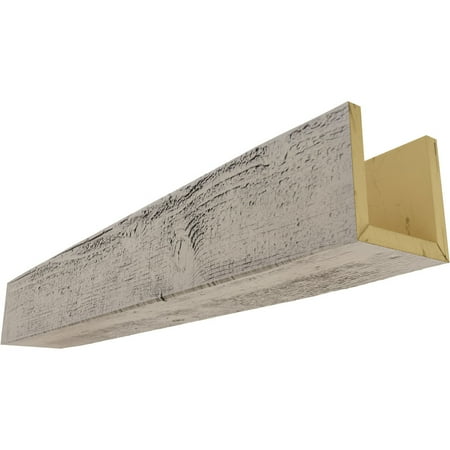 Ekena Millwork 4"W x 12"H x 18'L 3-Sided (U-beam) Rough Sawn Endurathane Faux Wood Ceiling Beam, Burnished Pine