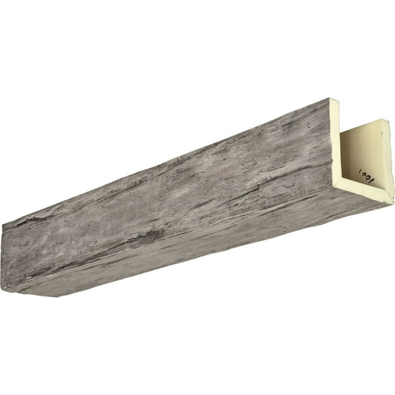 Ekena Millwork 4"W x 12"H x 20'L 3-Sided (U-beam) Riverwood Endurathane Faux Wood Ceiling Beam, Burnished Pine