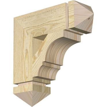 Ekena Millwork 4"W x 14"D x 14"H Balboa Arts & Crafts Rough Sawn Bracket, Douglas Fir