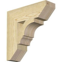 Ekena Millwork 4"W x 14"D x 14"H Balboa Slat Rough Sawn Bracket, Douglas Fir