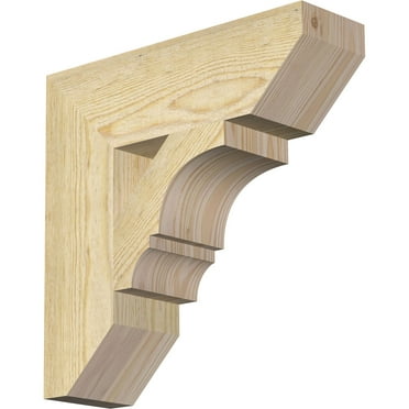 Ekena Millwork 4"W x 14"D x 14"H Balboa Slat Rough Sawn Bracket, Douglas Fir