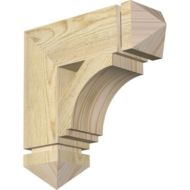 Ekena Millwork 4"W x 14"D x 14"H Imperial Arts & Crafts Rough Sawn Bracket, Douglas Fir