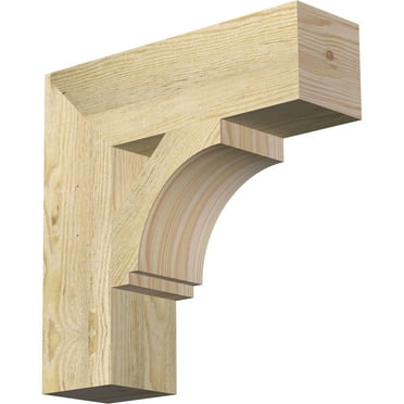 Ekena Millwork 4"W x 14"D x 14"H Imperial Block Rough Sawn Bracket, Douglas Fir