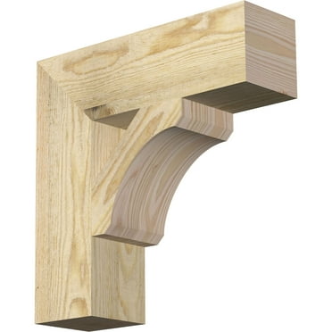 Ekena Millwork 4"W x 14"D x 14"H Legacy Block Rough Sawn Bracket, Douglas Fir
