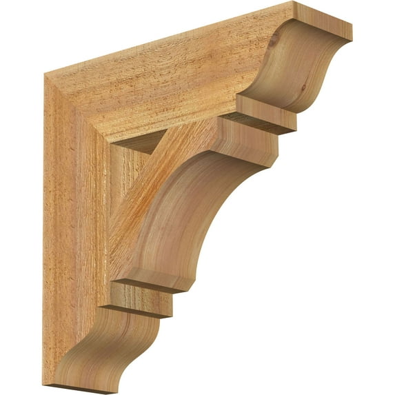 Ekena Millwork 4"W x 14"D x 14"H Legacy Traditional Rough Sawn Bracket, Western Red Cedar