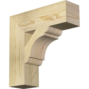 Ekena Millwork 4"W x 14"D x 14"H Olympic Block Rough Sawn Bracket, Douglas Fir