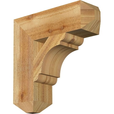 Ekena Millwork 4"W x 14"D x 14"H Olympic Craftsman Rough Sawn Bracket, Western Red Cedar