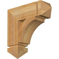Ekena Millwork 4"W x 14"D x 14"H Thorton Arts & Crafts Rough Sawn Bracket, Western Red Cedar