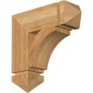 Ekena Millwork 4"W x 14"D x 14"H Thorton Arts & Crafts Rough Sawn Bracket, Western Red Cedar