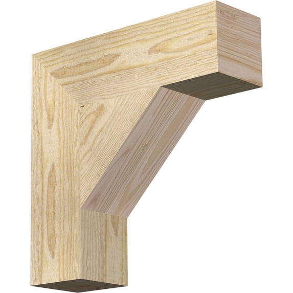 Ekena Millwork 4"W x 14"D x 14"H Traditional Block Rough Sawn Bracket, Douglas Fir