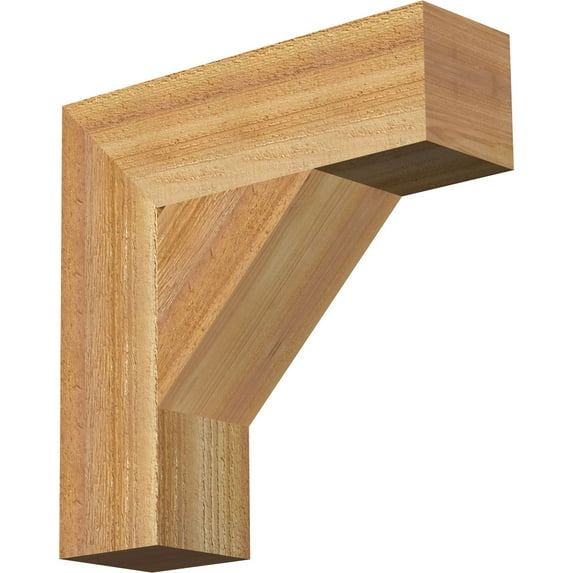 Ekena Millwork 4"W x 14"D x 14"H Traditional Block Rough Sawn Bracket, Western Red Cedar