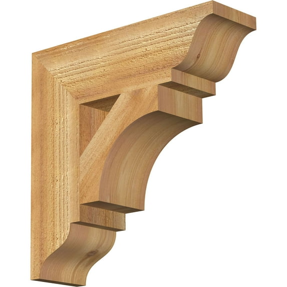 Ekena Millwork 4"W x 14"D x 14"H Westlake Traditional Rough Sawn Bracket, Western Red Cedar