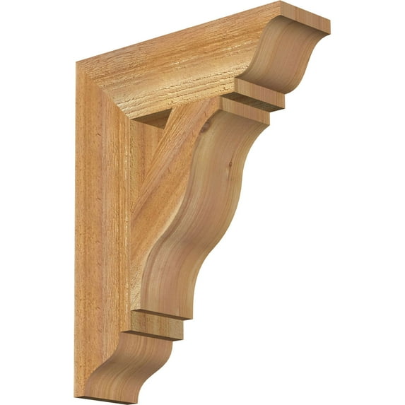 Ekena Millwork 4"W x 14"D x 18"H Funston Traditional Rough Sawn Bracket, Western Red Cedar