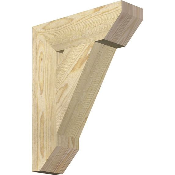 Ekena Millwork 4"W x 14"D x 18"H Traditional Slat Rough Sawn Bracket, Douglas Fir
