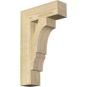 Ekena Millwork 4"W x 14"D x 22"H Balboa Block Rough Sawn Bracket, Douglas Fir