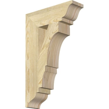Ekena Millwork 4"W x 14"D x 22"H Balboa Traditional Rough Sawn Bracket, Douglas Fir