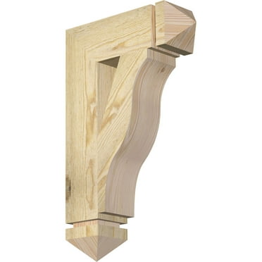 Ekena Millwork 4"W x 14"D x 22"H Funston Arts & Crafts Rough Sawn Bracket, Douglas Fir