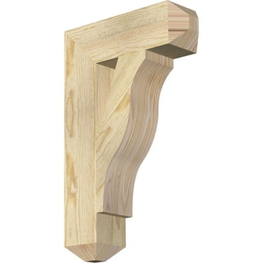 Ekena Millwork 4"W x 14"D x 22"H Funston Craftsman Rough Sawn Bracket, Douglas Fir