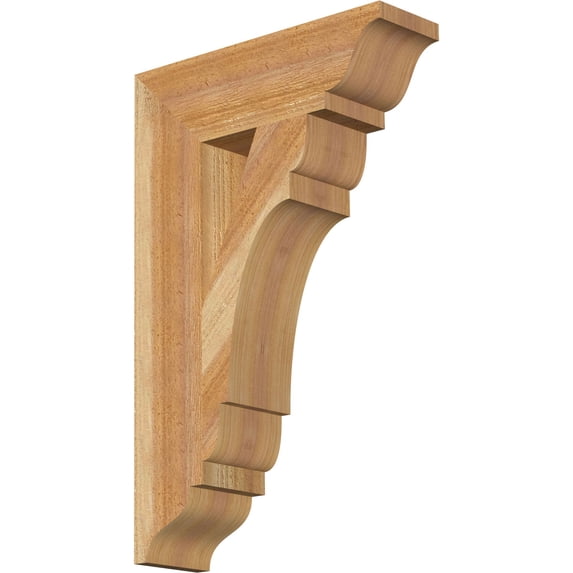 Ekena Millwork 4"W x 14"D x 22"H Olympic Traditional Rough Sawn Bracket, Western Red Cedar